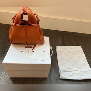 Polene Number Neuf Micro Bag in Orange Grain